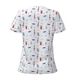 thumbnail image 4 of Naloa Nautical Lighthouse Sailboat Print T-Shirts Short Sleeve V Neck Tees for Women Fashion Tops Trendy Lightweight Soft Casual Summer Outfits Clothes, 4 of 5