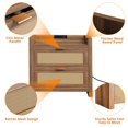 thumbnail image 5 of Night Stand Set of 2,Rattan End Tables,Bedside Tables with Charging Station,Nightstands Set of 2 with Drawer,Boho Bed Side Tables,Rattan Side Table with Storage for Bedroom, Natural, 2 Pack, 5 of 9