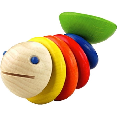 HABA Moby Wooden Fish Rattle/Clutching Toy