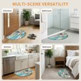thumbnail image 5 of Half Circular Door Mat 20"x31.5", Christmas Snowman Coastal Absorbent Non Slip Front Door Mat, Xmas Blue Beach Diatomaceous Entryway Rug for Indoor Patio Living Room Kitchen Door Entrance, 5 of 9