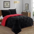 thumbnail image 4 of Reversible 3pc Comforter Set Full/Queen Black/Burgundy, 4 of 4