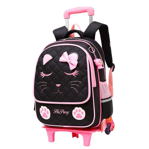 Mochila enrollable MITOWERMI, bonita forma de lazo con cara de gato, para niñas de 1 a 3 grados
