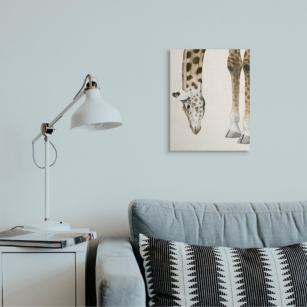 Stupell Industries Giraffe Grazing Safari Animal Hoof Detail Canvas Wall Art by Grace Popp