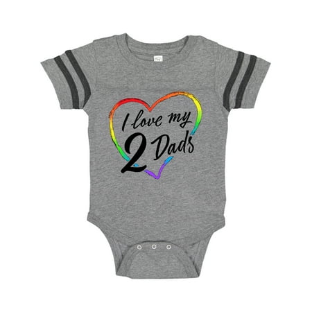 

Inktastic I Love My 2 Dads with Rainbow Heart Gift Baby Boy or Baby Girl Bodysuit