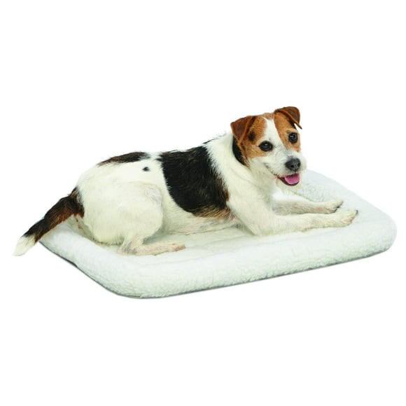 Cama para perros MidWest Homes for Pets Bolster, forro polar blanco de 24 pulgadas