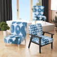 thumbnail image 2 of Designart "Indigo Watercolor Geometrical VII" Upholstered Contemporary Accent Chair - Arm Chair, 2 of 5