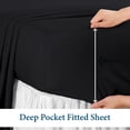 thumbnail image 6 of 1000 Thread Count 4 Piece Quality Sheet Set 21 Inch Deep Pocket 100% Egyptian Cotton Color Black Solid Size King, 6 of 7