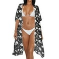 thumbnail image 3 of DISNIMO Skull Owl Moon Print Women's Swimsuit Coveups Kimono Cardigan Summer Beach Cover Up Casual Loose Long Bikini Coverup, 3 of 6