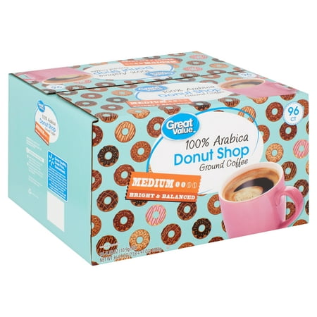 Great Value 100% Arabica Donut Shop Coffee Pods, Medium Roast, 96 (Best Donuts In Maryland)