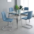 thumbnail image 2 of Modern/Simple Dining Chairs with Sliver Metal Base Set of 4 Blue, 2 of 5
