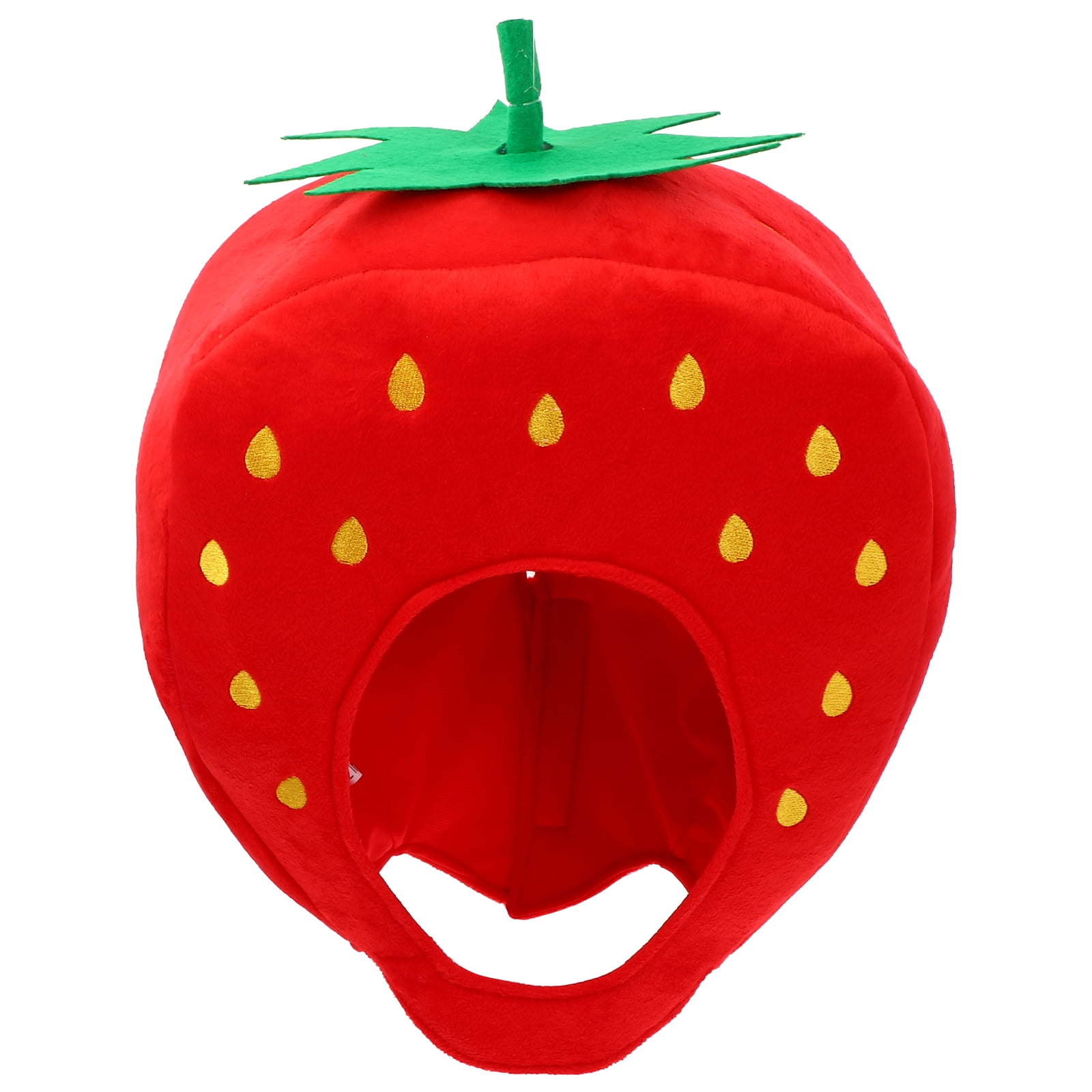 Hat Strawberry Plush Cosplay Headwear Headgear Costume Adult Fruit