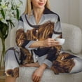 thumbnail image 4 of Wukai Yak Print Women's Pajama Set - Soft Long Sleeve Sleepwear for Comfort and Style-Small, 4 of 9