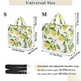 thumbnail image 3 of Lemons and Leaves Corduroy Tote Bag Handbag Large Messenger Bag Shoulder Crossbody Zipper Bag Purse, 3 of 8