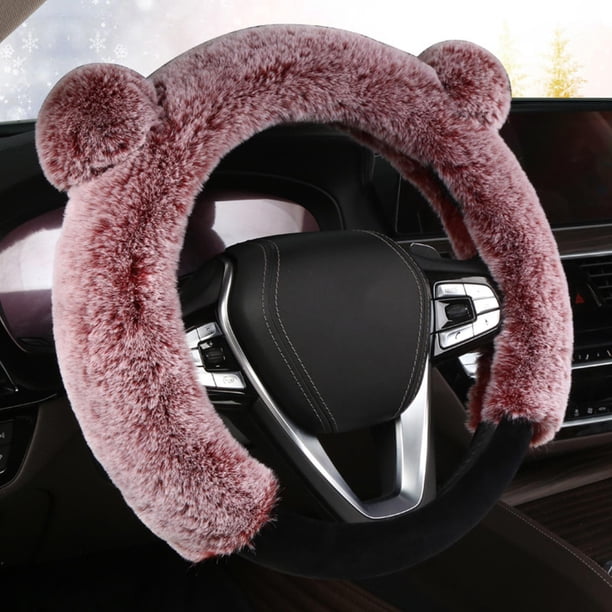 Funda para volante BLESIY elástica de microfibra universal de 15 pulgadas rosa