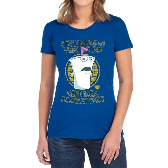 Aqua Teen Hunger Force Stop Women's T Shirt, Royal, Small