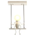 thumbnail image 1 of Iluminación colgante LED creativa, lámpara colgante de techo moderna para personas pequeñas, luces colgantes ajustables, isla de cocina, hierro, candelabros de muñecas de dibujos animados, dormitorios, 1 of 1
