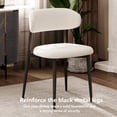 thumbnail image 3 of Dining Chairs Set of 2, LEGAHOME Linen Upholstered Kitchen Chairs with Metal Legs, Modern Dining Room Side Chairs Set with Curved Back for Kitchen Living Room, Beige Seat & Black Legs, 3 of 8