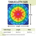 thumbnail image 2 of Colorful Rainbow Tie Dye Spiral Pattern Square Fitted Tablecloth with Elastic Edge,Square Table Cover,Washable Elastic Table Cover for Home Kitchen Party Decor 36"x36", 2 of 6