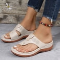 thumbnail image 2 of NOKIO Women's Summer Toe Wedge And T Shaped Oversized Beach Sandals And Slippers Women's Comfortable Arch Support Summer Orthotic Flip Flops Sandals, 2 of 7