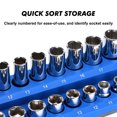 thumbnail image 4 of CASOMAN 3/8-inch Magnetic Socket Organizer, Holds 30 Metric Sockets, Blue Color, Magnetic Socket Holder, 4 of 7