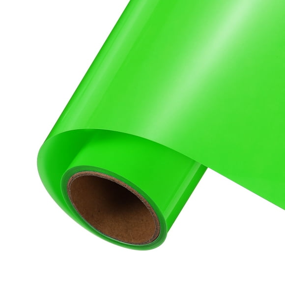 Vinilo de Transferencia Térmica Verde Fluorescente Uxcell, Rollos de Vinilo de 12 Pulgadas x 5 pies para Corte de Calcomanías, Señales, Álbumes de Recortes, Manualidades DIY, Decoración del Hogar