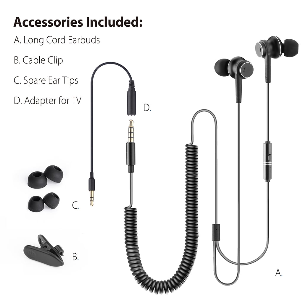 Extra long earphones for tv new arrivals