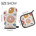 thumbnail image 2 of Yayeee Oven Mitts and Pot Holder Set of 2 Heat Resistant Kitchen Gloves Baking Hot Pad, Pink Donut, 2 of 5