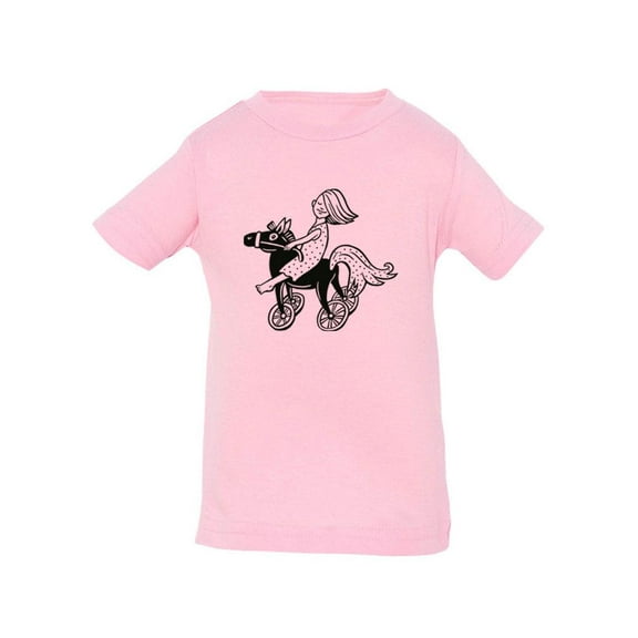 Girl On A Toy Horse T-Shirt Infant -Image by Shutterstock,  18 Months