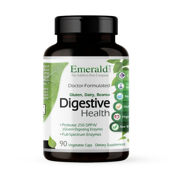 Digestive Health, Gluten, Dairy & Beans , 90 Vegetable Caps, Emerald Laboratories