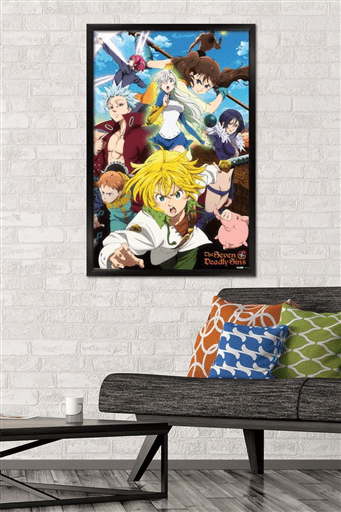 The Seven Deadly Sins: Season 3 - Key Art Wall Poster, 22.375" x 34", Framed