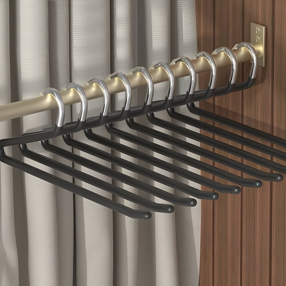 LAMIRO 5Pcs Stainless Steel Pants Hangers,Heavy Duty Space Saving Open Ended Goose Shaped Clothes Hanger for Closet Pant Slack Trouser Scarf