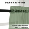 thumbnail image 2 of OVZME Sheer Window Valance Curtains Set of 4, Light Filtering Kitchen Valances Windows Treatment, Small Rod Pocket Voile Sheer Curtains for Living Room/Bathroom/Basement, 40"Lx 14"W, Sage Green, 2 of 7
