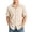 Khaki, variant on Boys Linen Dress Shirts Short Sleeve Button Down Casual Shirt Pastel Summer Chambray Shirt with Pockets for Kids 5-15 Years
