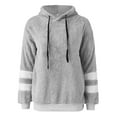 thumbnail image 6 of Fesfesfes Women Flannel Shirt Casual Long Sleeve Solid Hoodies Pullover Drawstring Plush Sweatshirts Blouse Hoodies Tops Clearance, 6 of 7