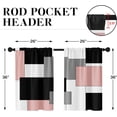 thumbnail image 5 of Pink Kitchen Curtains 36 Inch Length Dark Grey White Window Curtains Over Sink Set of 2, Modern Short Tier Curtain for Kitchen, Abstract Geometric Art Small Kitchen Decor 26x36 Inch, 5 of 6