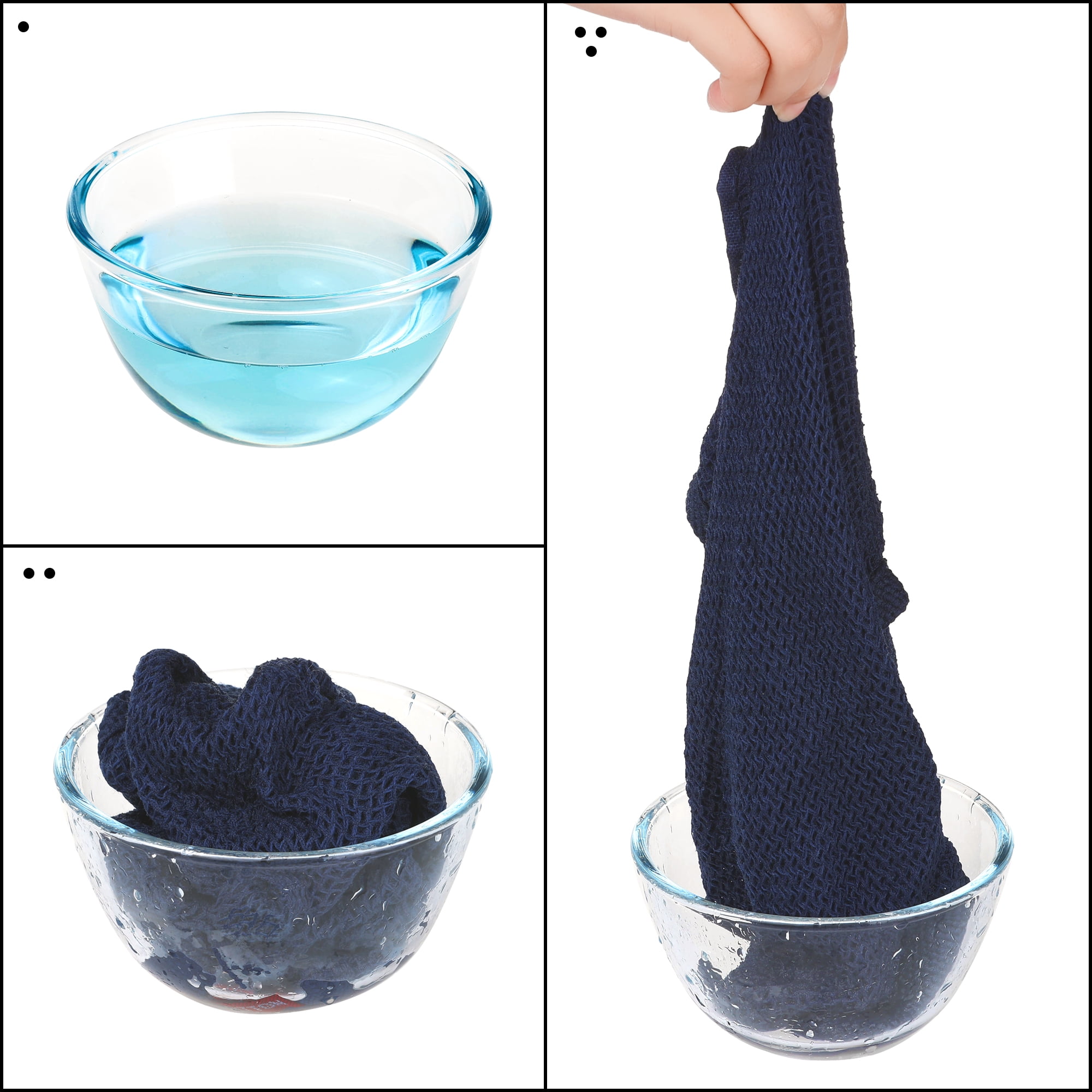 Unique Bargains Cotton Double-Sided Waffle Weave Absorbent Kitchen Dish Towels 14"x14" Navy Blue
