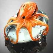 Orange Octopus Art Glass Paperweight by Medieval Collectibles