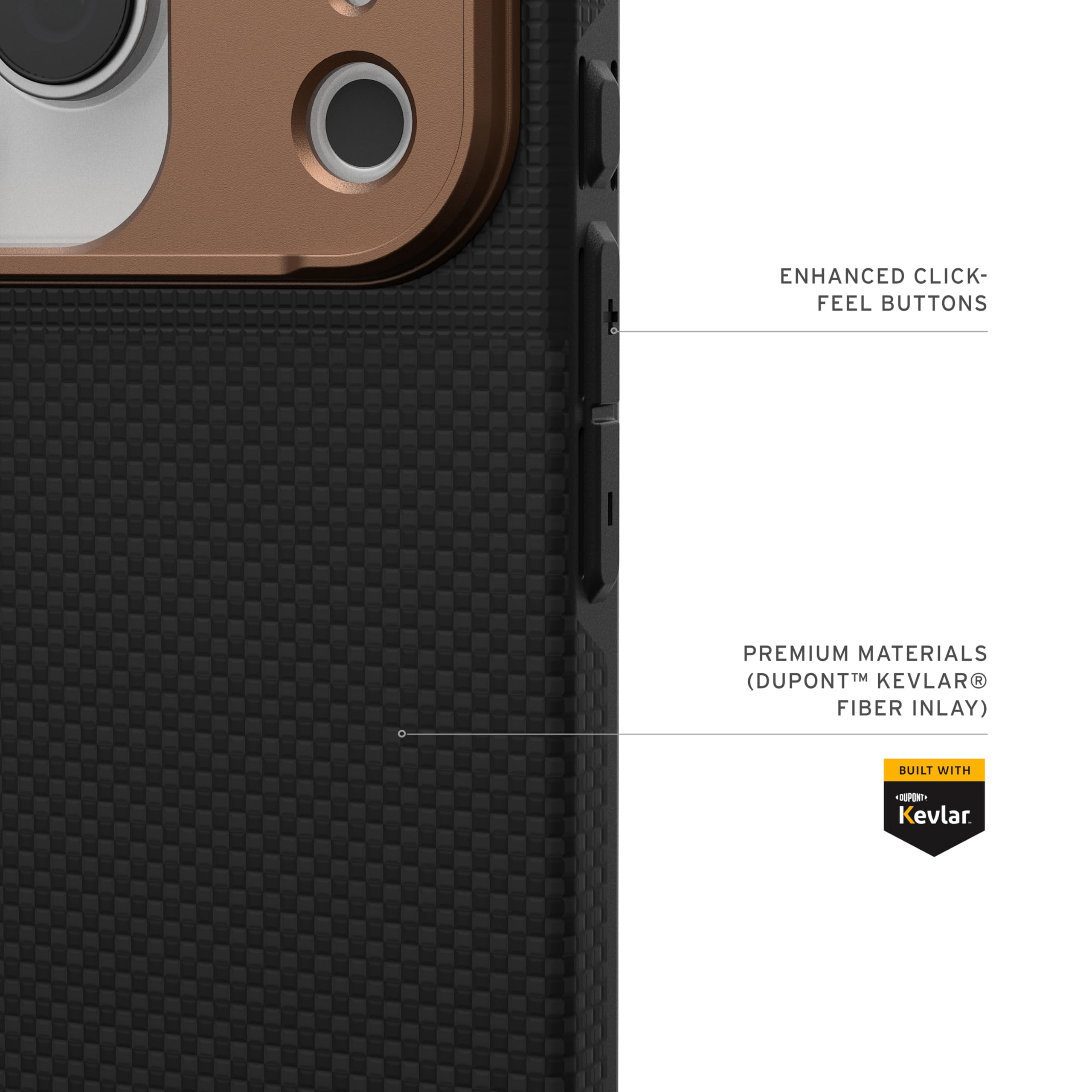 UAG iPhone 17 Pro Case Fibr Armr - Compatible with MagSafe Kevlar Fiber Military Grade Protective Cover, Kevlar Graphite/Bronze