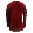 thumbnail image 4 of VISALY Women's Puff Long Sleeve Velvet Tops Base Layers Crewneck Blouses Stretchy Slimming Shirts Trendy Dressy Casual Blouses Elegant Office Shirts Fall Classy Work Holiday Party Outfit Wine S, 4 of 9