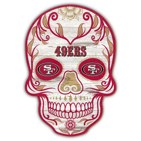 San Francisco 49ers 12'' Sugar Skull Sign