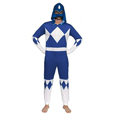 Power Rangers Blue Ranger Adult One Piece Pajama Union Suit (XX-Large)