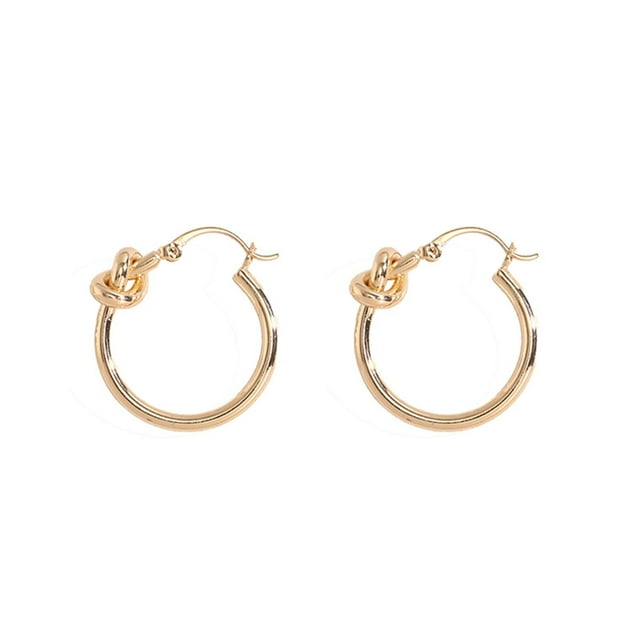 Earring Female Circle Knotted Ear Hoop Personality Studs
