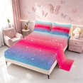 thumbnail image 2 of Homewish Psychedelic Stars Bed Sheets, Blue Pink Ombre Full Size Sheets, 4pcs (1 Flat Sheet, 1 Fitted Sheet and 2 Pillowcases), 2 of 6
