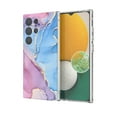 thumbnail image 6 of Allytech Galaxy S24 Ultra Case with Tempered Glass Screen Protector, Fingerprint Unlock Anti-Scratch Luxury Design Back Cover Case for Samsung Galaxy S24 Ultra 6.8", Blue Pink Marble, 6 of 8