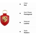 thumbnail image 3 of Llavero Porsche de piel roja con escudo metálico, 3 of 3