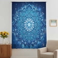 thumbnail image 2 of Blue Flowers Sheer Curtains 63 Inches Long, Farmhouse Boho Middle Century Floral Art Light Filering Curtains, Breathable Simi Curtain Privacy Drapes for Living Room Bedroom Window Treatment, 2 of 9