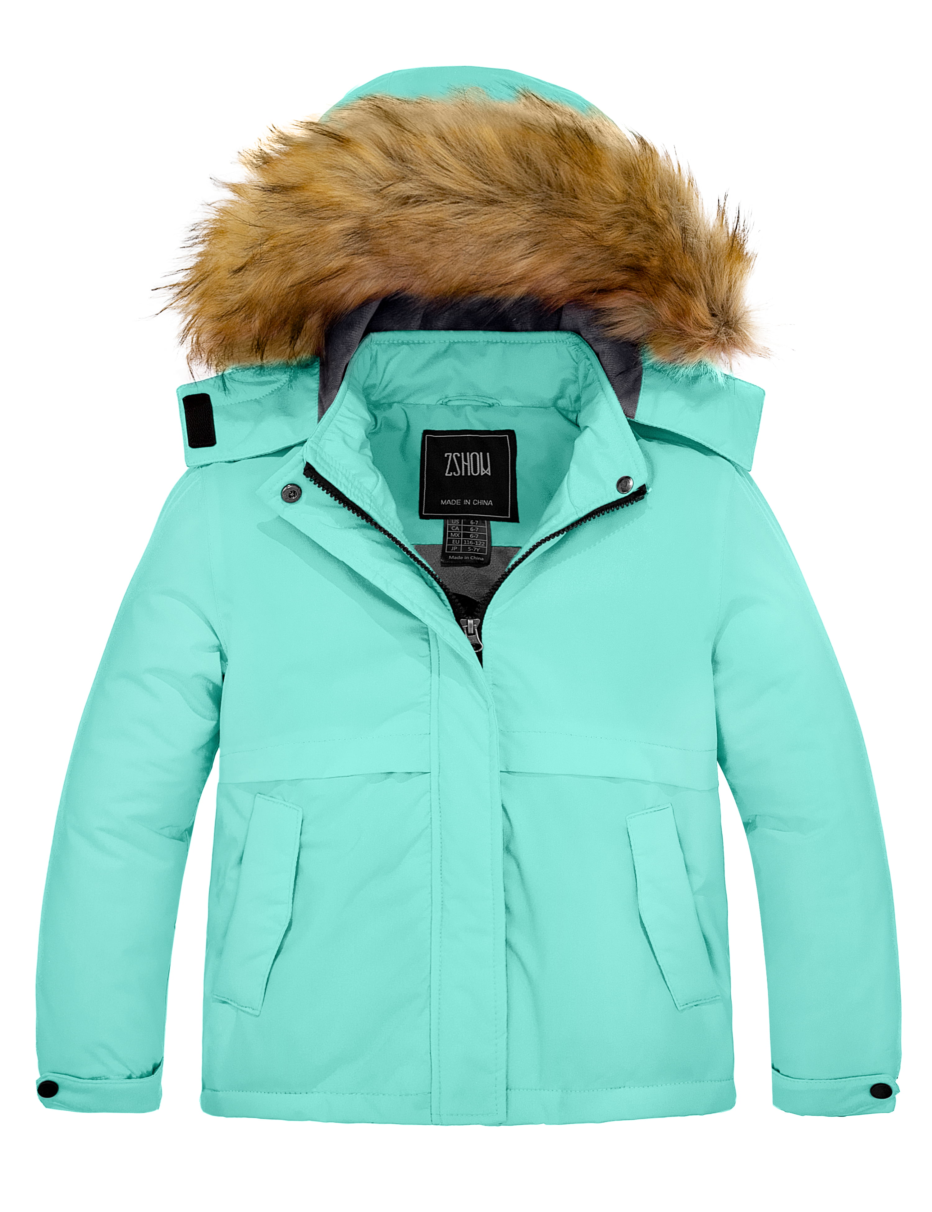 ZSHOW Boys' Waterproof Ski Jacket Windbproof Hooded Mountain Sportswear Outdoor Raincoat 