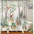 thumbnail image 3 of 4PCS Red Camo Deer Shower Curtain Sets with Rugs, Waterproof Fabric Shower Curtain, Black American Flag Stars Stripes Camouflage Elk Moose Wildlife Forest Hunting Rustic Cabin Bathroom Decor, 3 of 7