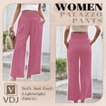 thumbnail image 2 of VDJ Summer Pants for Women Wide Leg Dress Pants Elastic Waist Palazzo Pants Dusty Pink Trousers with Pockets Size M, 2 of 7