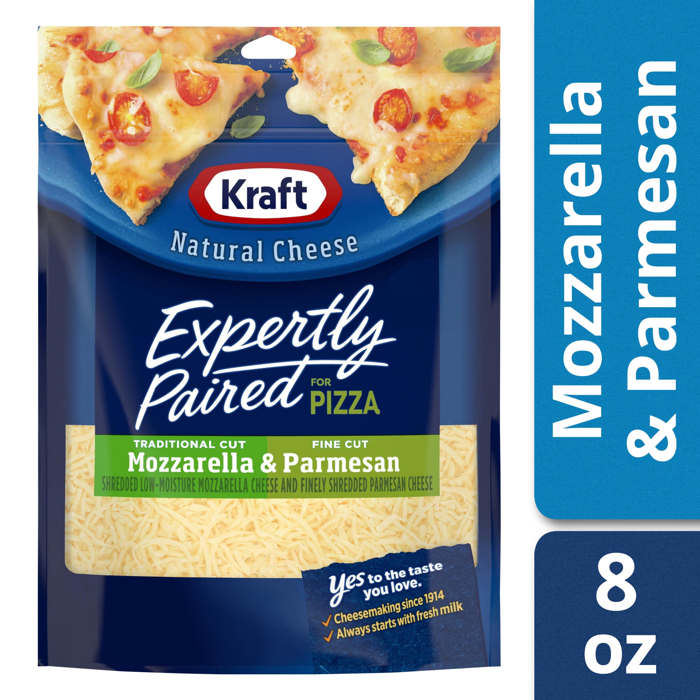 Kraft Expertly Paired Mozzarella and Parmesan Shredded Cheese, 8 oz Bag